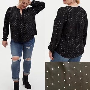 Torrid Black Metallic‎ Star Print Top | 4